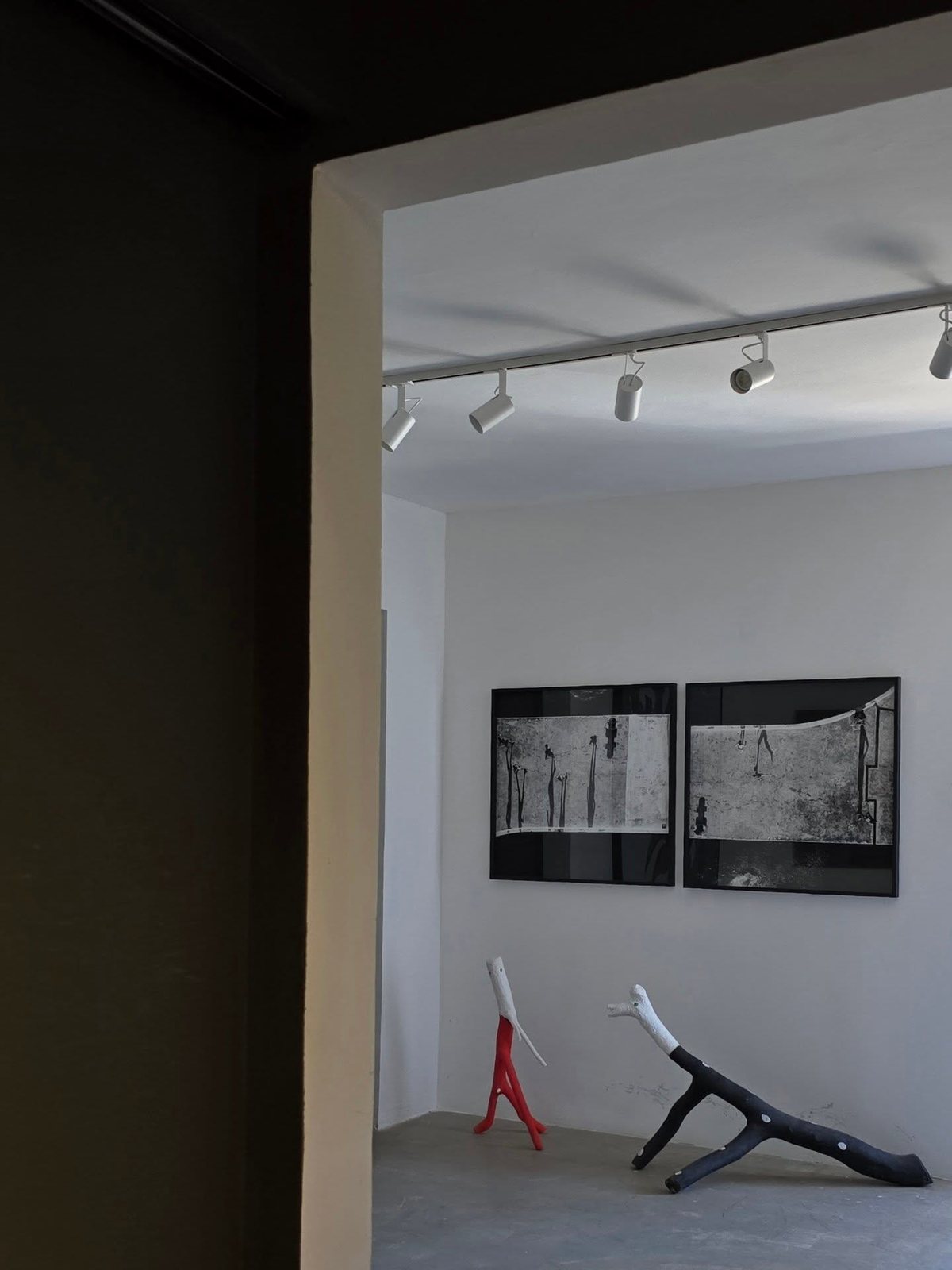 Fotografias de Lu Brito e esculturas de Véio na galeria